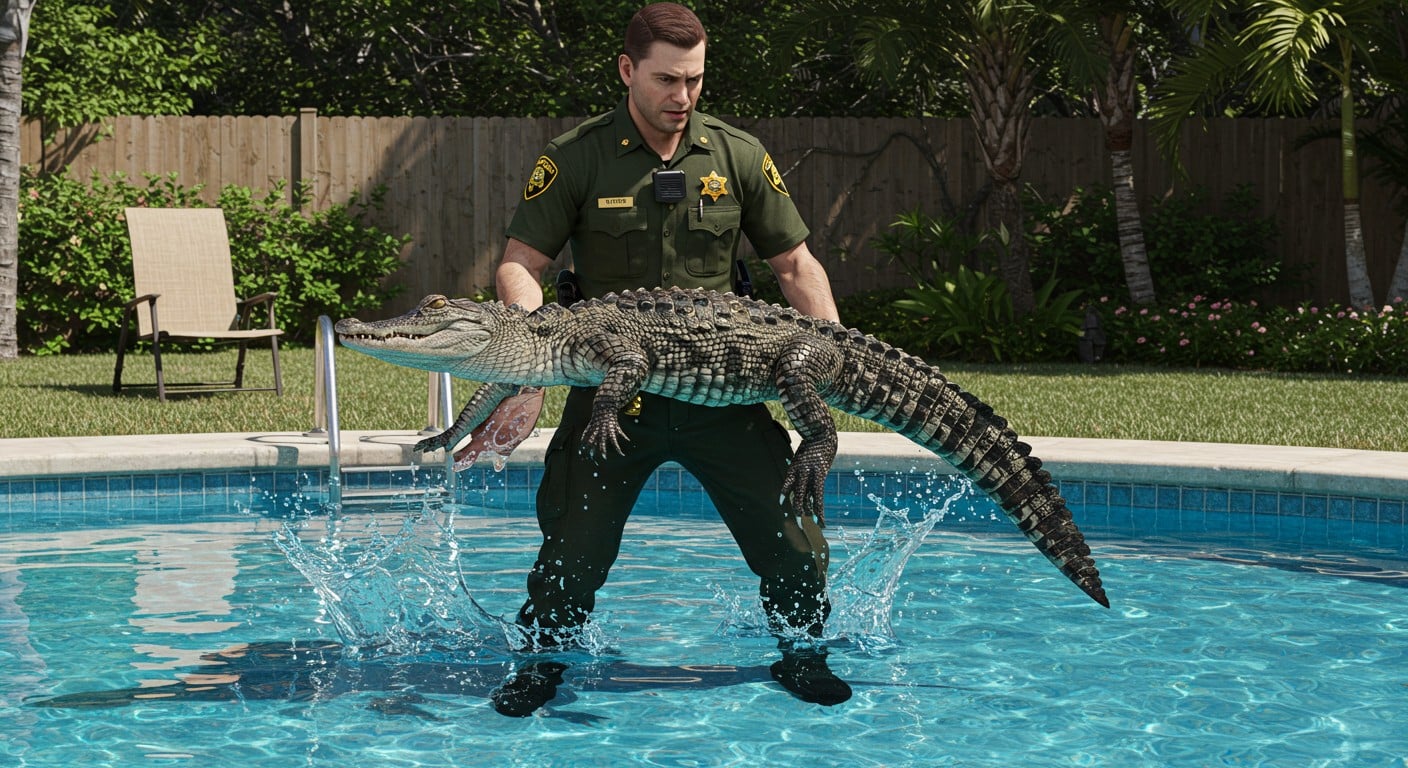 Un adjoint au shérif en Floride capture un alligator dans une piscine à mains nues. Découvrez cette intervention audacieuse et les précautions à prendre face à ces reptiles.