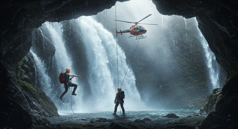Un Américain Coincé Deux Jours Derrière une Cascade