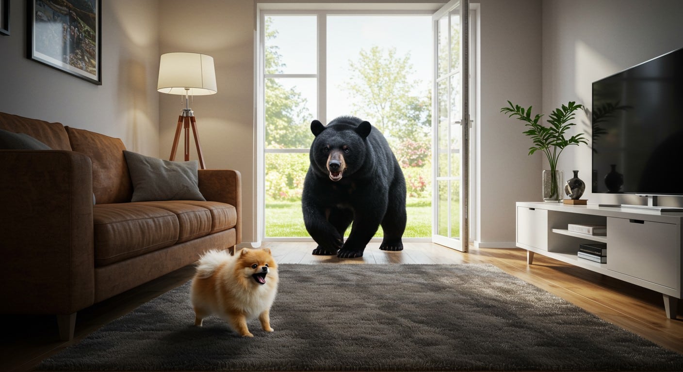 Un spitz nain chasse un ours entré dans une maison à Vancouver ! Découvrez cette incroyable histoire de courage et de protection.