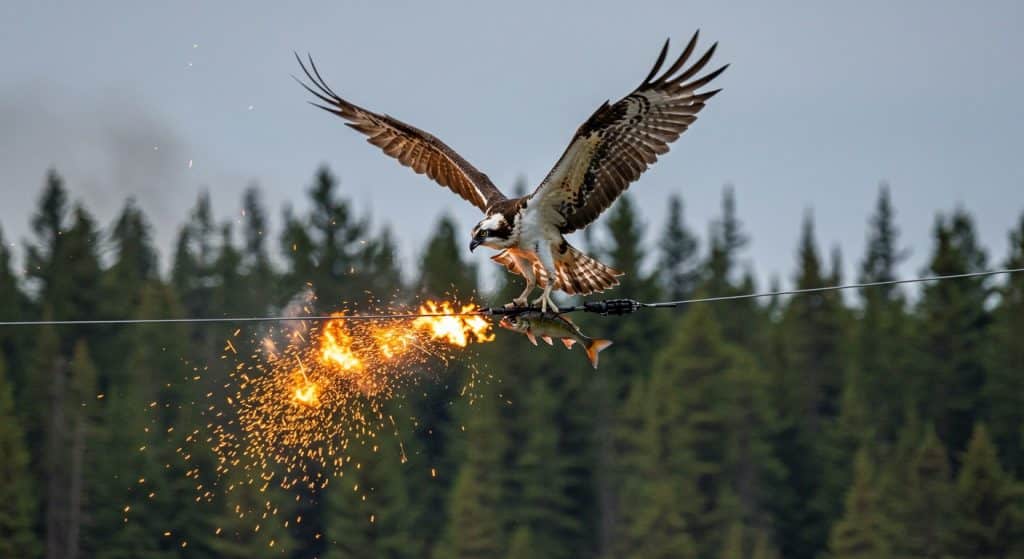 Un Poisson Tombe du Ciel et Provoque un Incendie au Canada