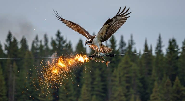 Un Poisson Tombe du Ciel et Provoque un Incendie au Canada