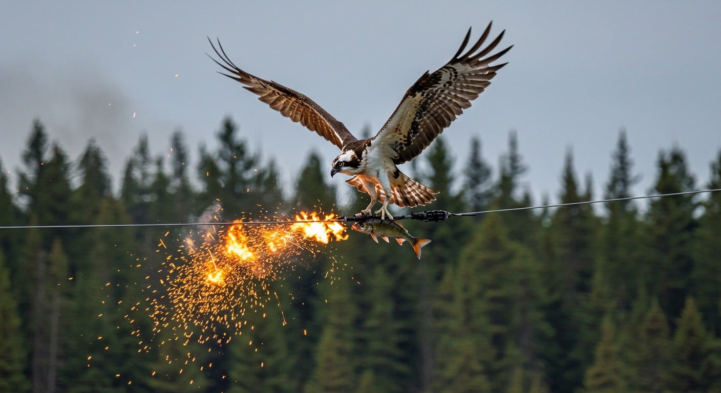 Un poisson lâché par un rapace cause un incendie au Canada. Découvrez cette histoire insolite et ses implications écologiques !