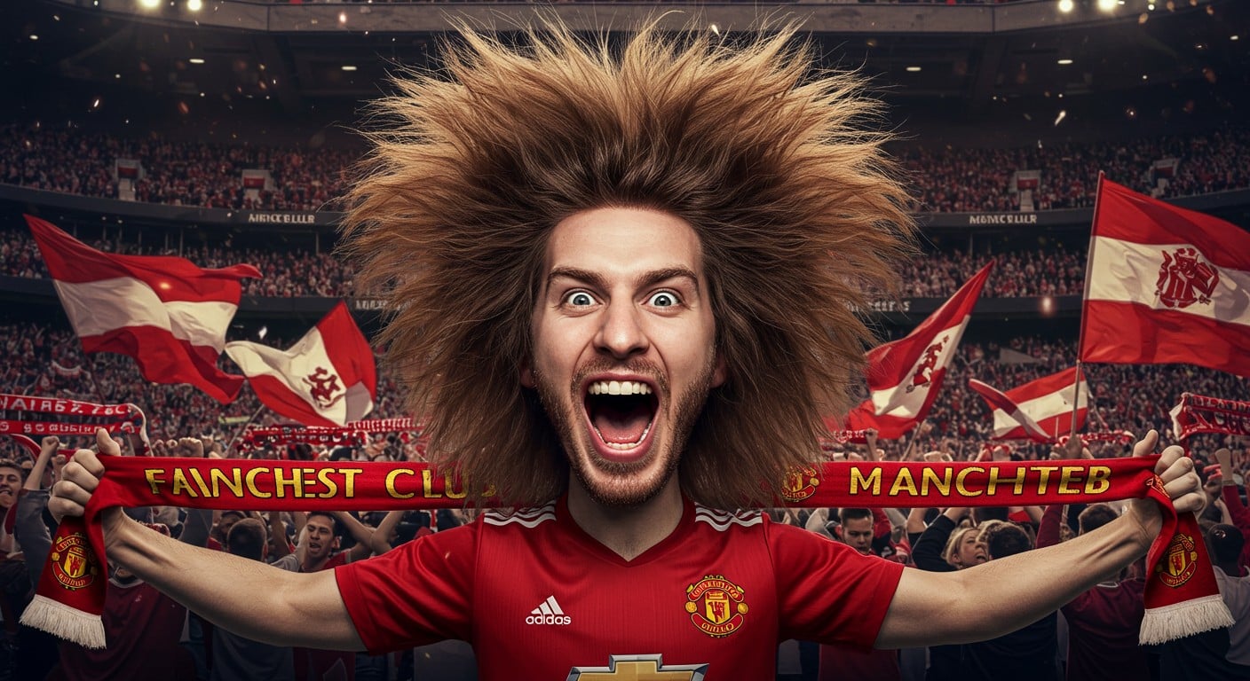 Un fan de Manchester United refuse de se couper les cheveux tant que son équipe n’enchaîne pas cinq victoires. Découvrez son défi viral !