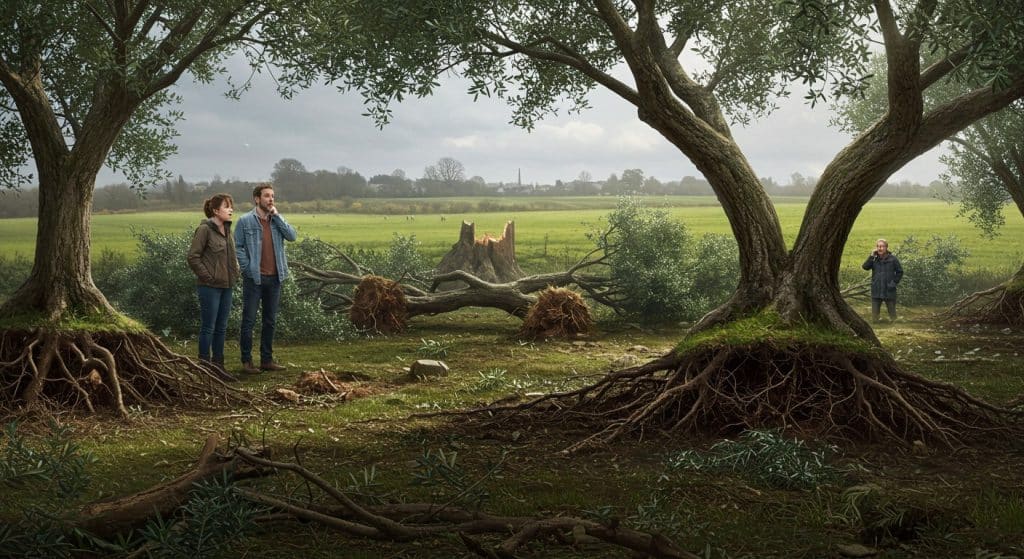 Vandalisme d’Oliveraie : 722 Arbres Détruits en Normandie
