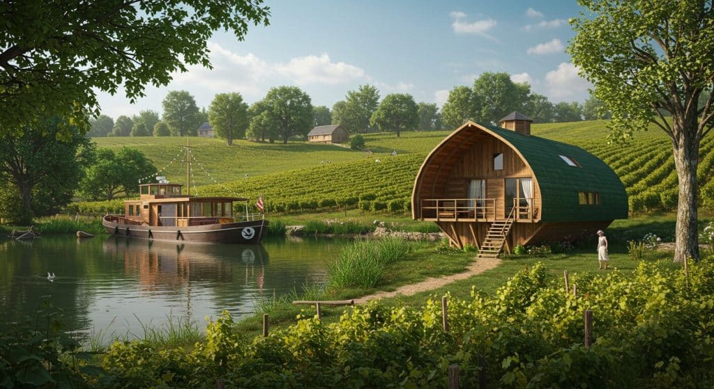 Village Insolite en Champagne : Une Seconde Vie pour Bateau et Cabane