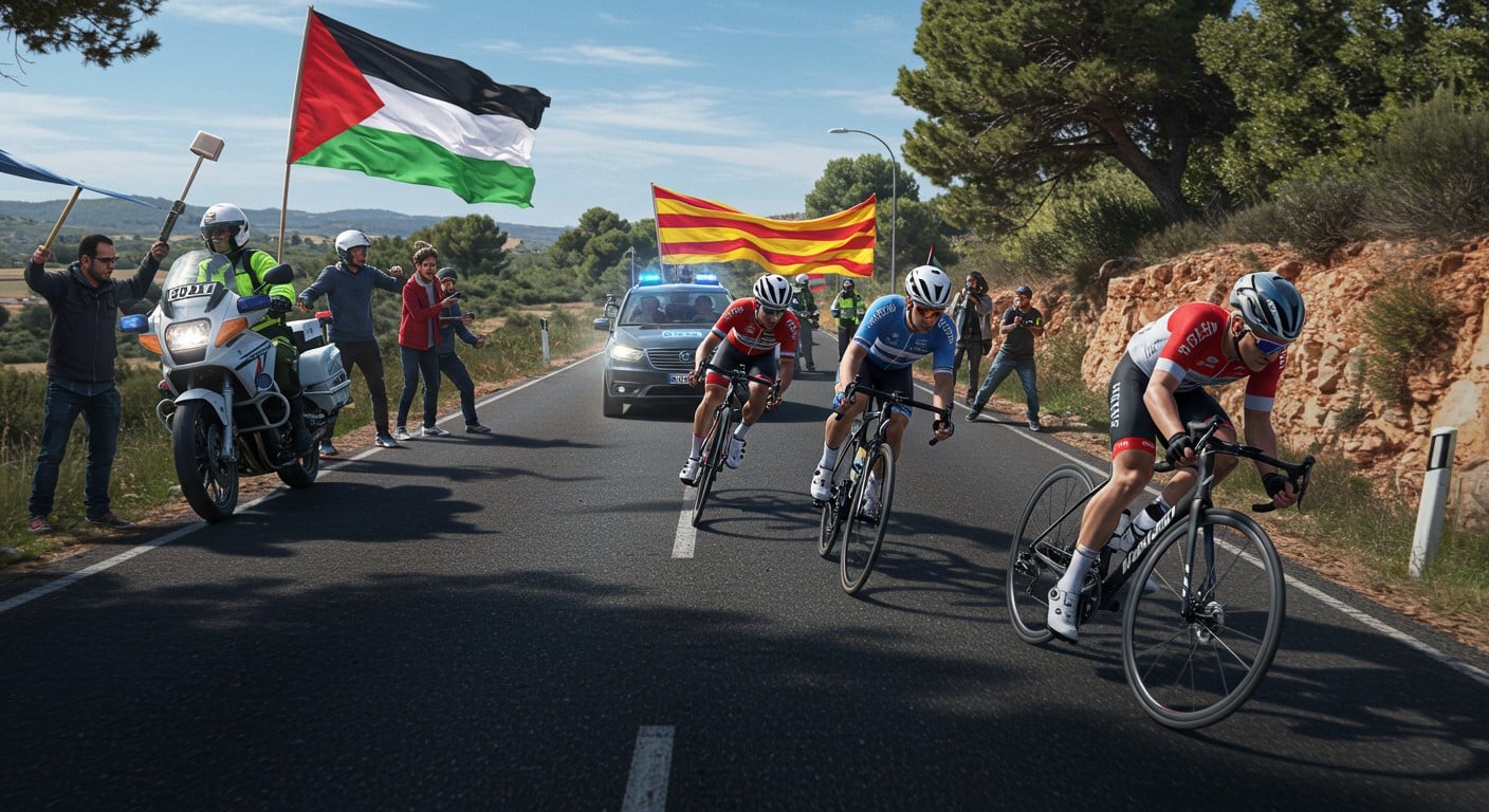 Des militants pro-palestiniens bloquent l’équipe Israel-Premier Tech lors de la Vuelta 2025. Découvrez l’incident, ses impacts et les enjeux sous-jacents.
