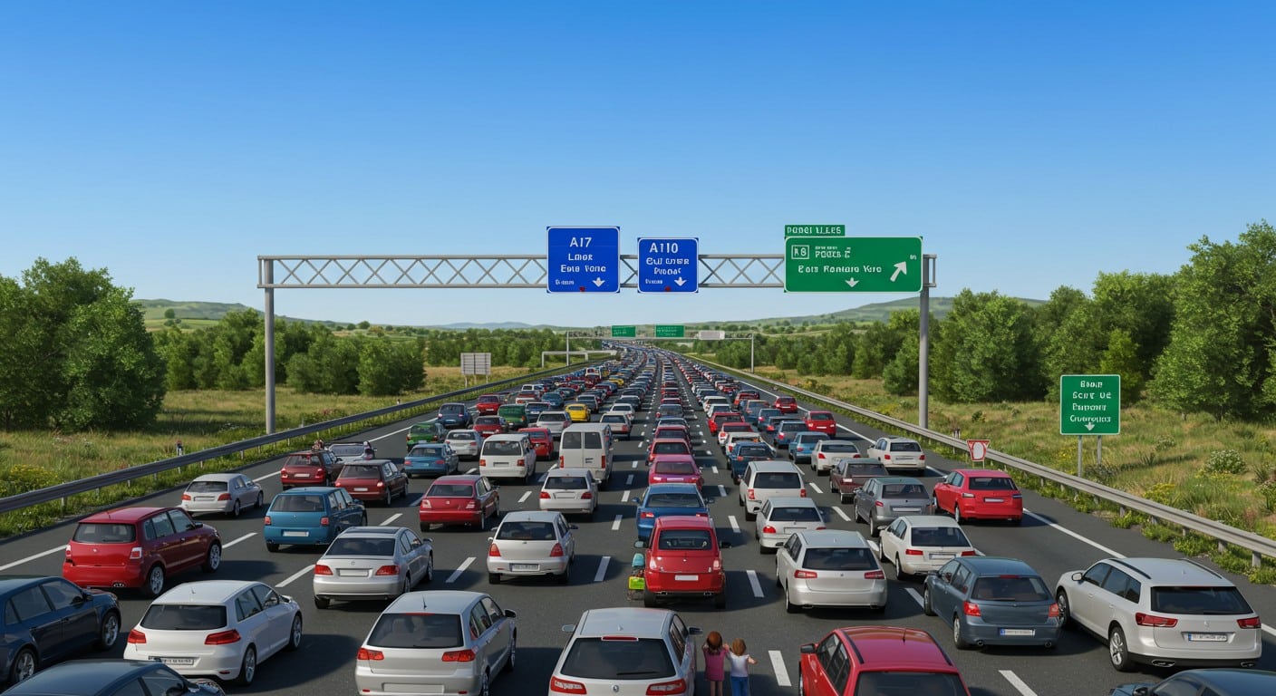 860 km de bouchons ce 15 août ! Découvrez pourquoi l’A7, l’A10 et l’A9 sont saturées et comment éviter les embouteillages ce week-end.