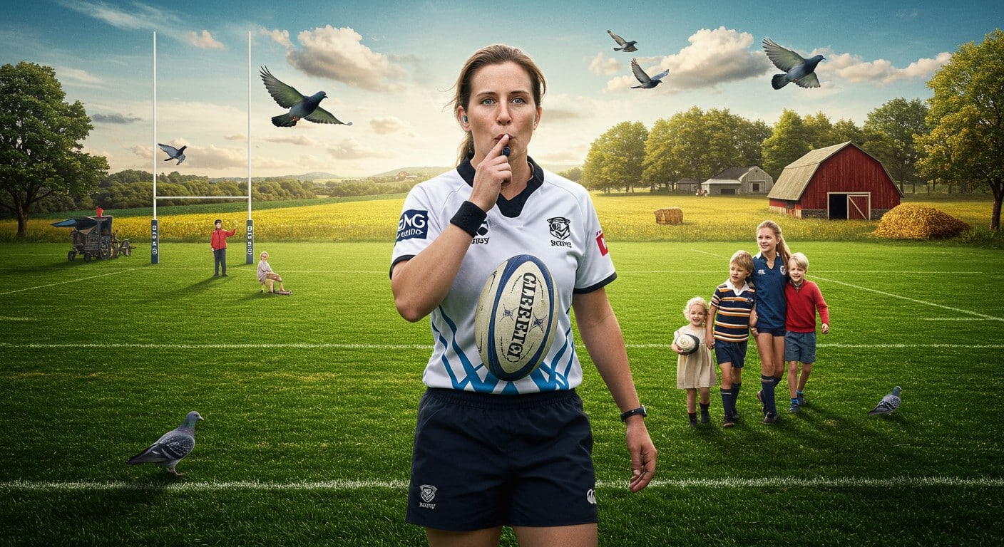 Aurélie Groizeleau, arbitre de rugby pro, concilie matchs mondiaux, ferme et vie de famille. Découvrez son parcours inspirant !