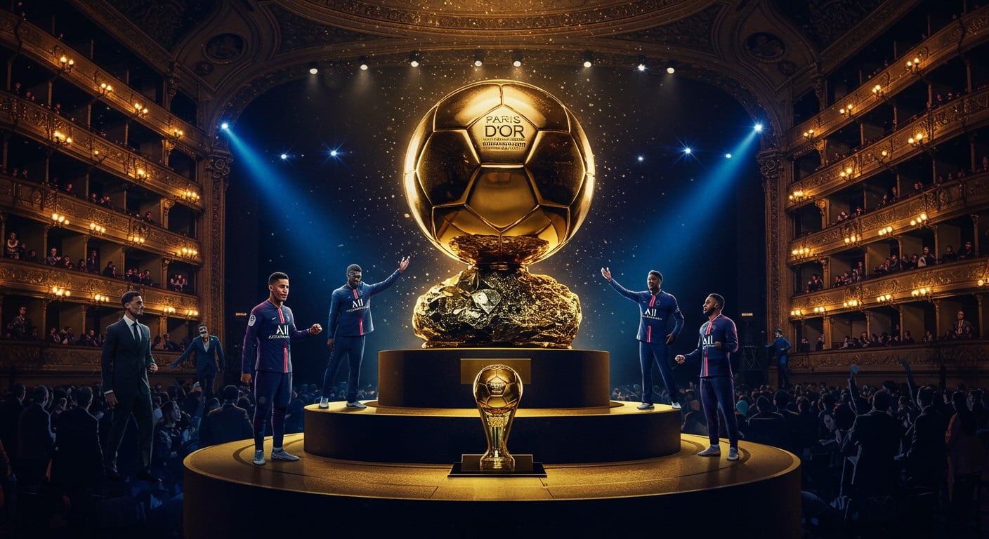Ousmane Dembélé remporte le Ballon d’Or 2025 ! Découvrez le classement complet avec cinq Parisiens dans le top 10 et les moments forts de la cérémonie.