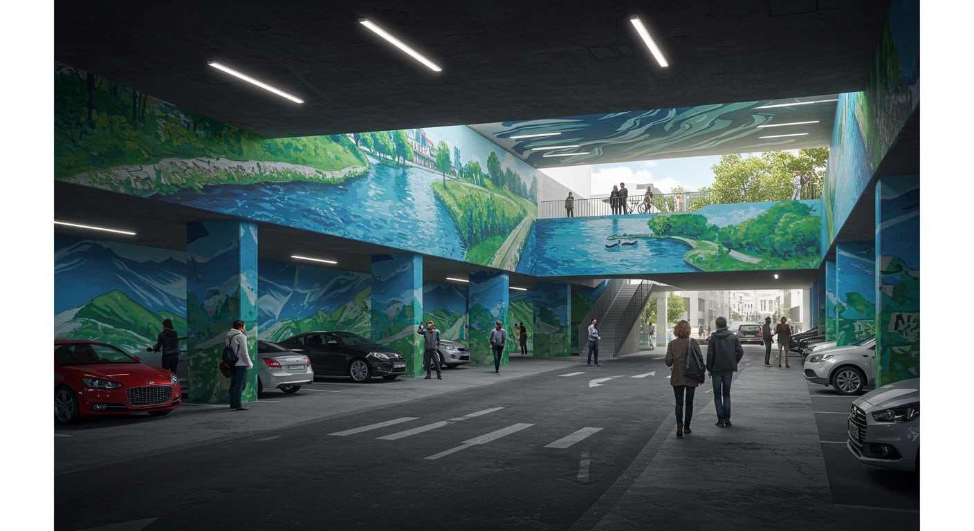Un parking souterrain à Champigny-sur-Marne se transforme en œuvre d’art avec des fresques colorées. Découvrez ce projet unique qui réinvente le centre-ville !