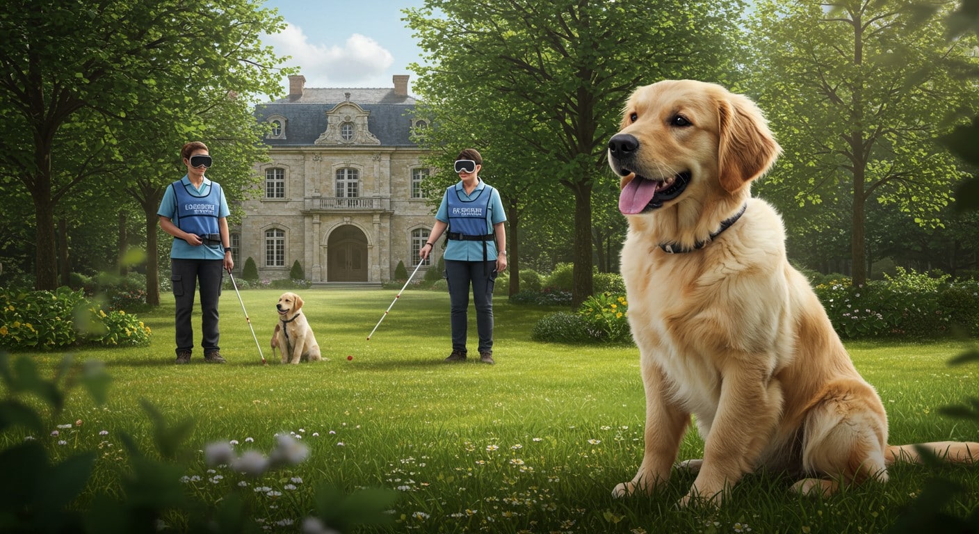 À Buc, un centre forme des chiens guides pour malvoyants. Découvrez leur parcours unique, de la naissance à la mission, dans un article captivant !