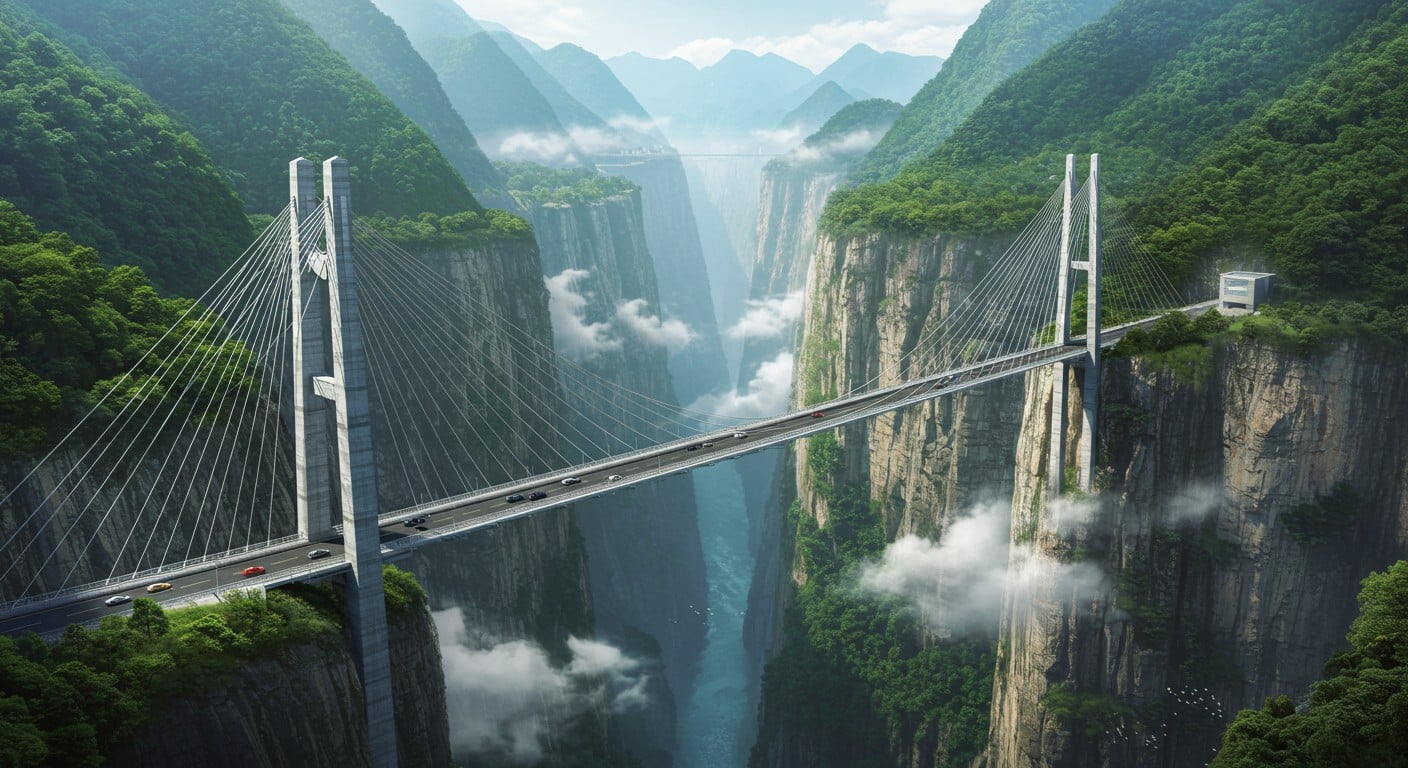 La Chine inaugure le pont le plus haut du monde à 625 m dans le Guizhou, un exploit d’ingénierie. Découvrez son impact et ses secrets !