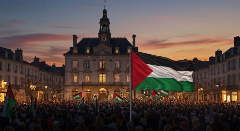 Corbeil : Drapeaux Palestiniens, Paix et Défi au Tribunal