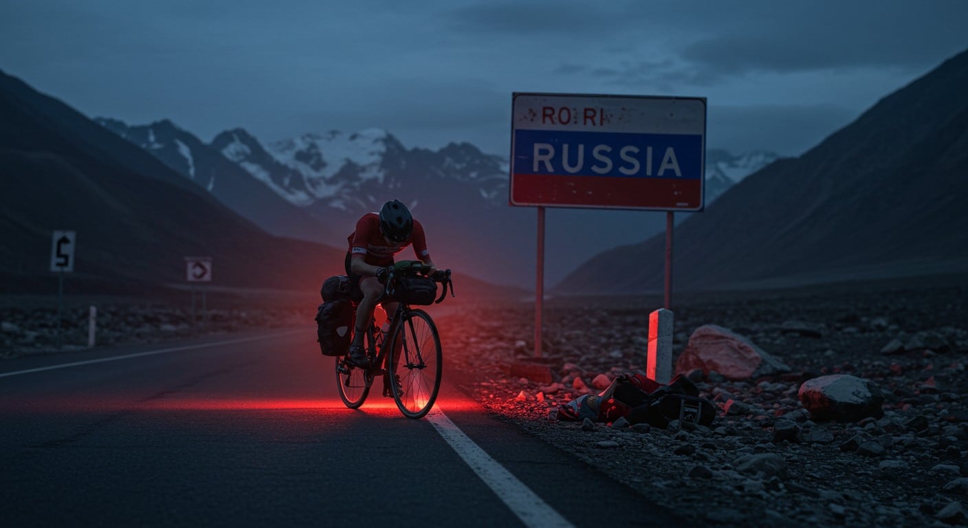 Un cycliste français, en quête d’un record Lisbonne-Vladivostok, arrêté près de la frontière russe. Découvrez son périple épique et les raisons de son échec.