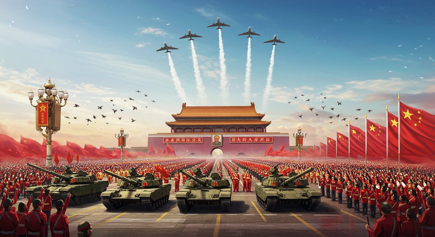 Explorez le défilé militaire géant de Pékin : chars, missiles et symboles de paix. Découvrez les messages géopolitiques derrière cet événement historique.