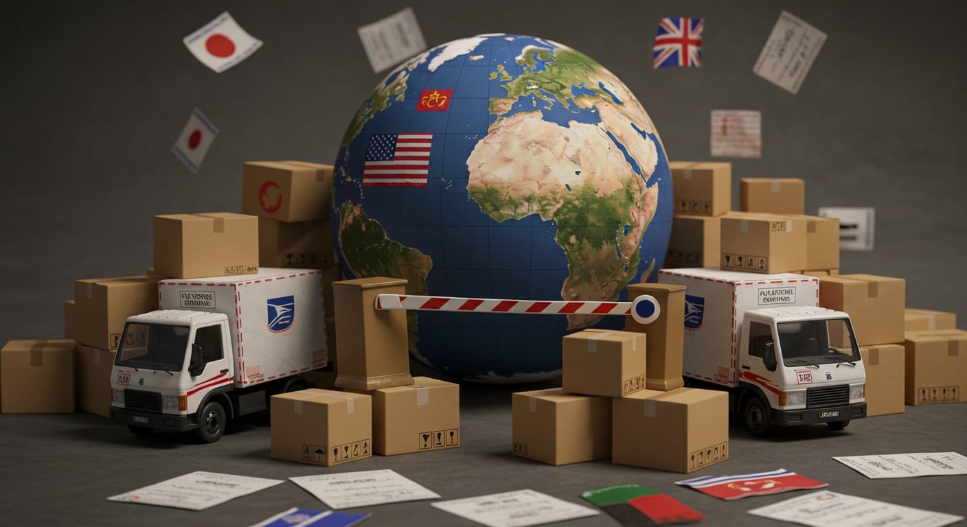 88 pays suspendent leurs services postaux vers les USA à cause des nouveaux droits de douane. Quelles conséquences pour le commerce mondial ? Lisez la suite !