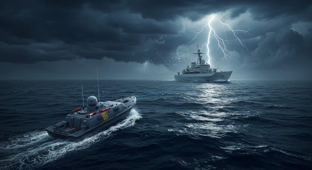 Drone Naval Russe Fibre Optique Mer Noire