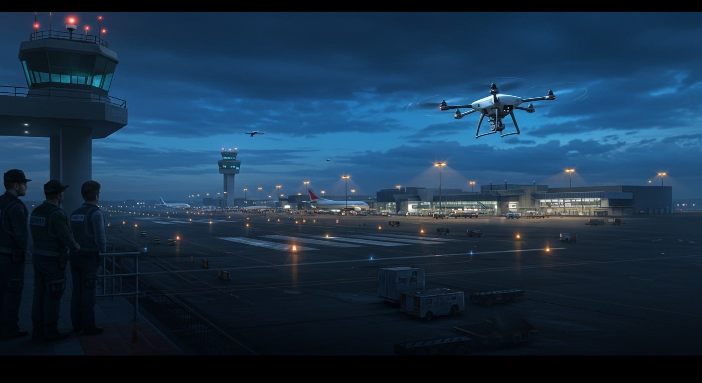 Un drone suspect repéré près de l’aéroport de Schiphol ferme une piste. Enquête en cours, sécurité aérienne en alerte. Découvrez les détails !