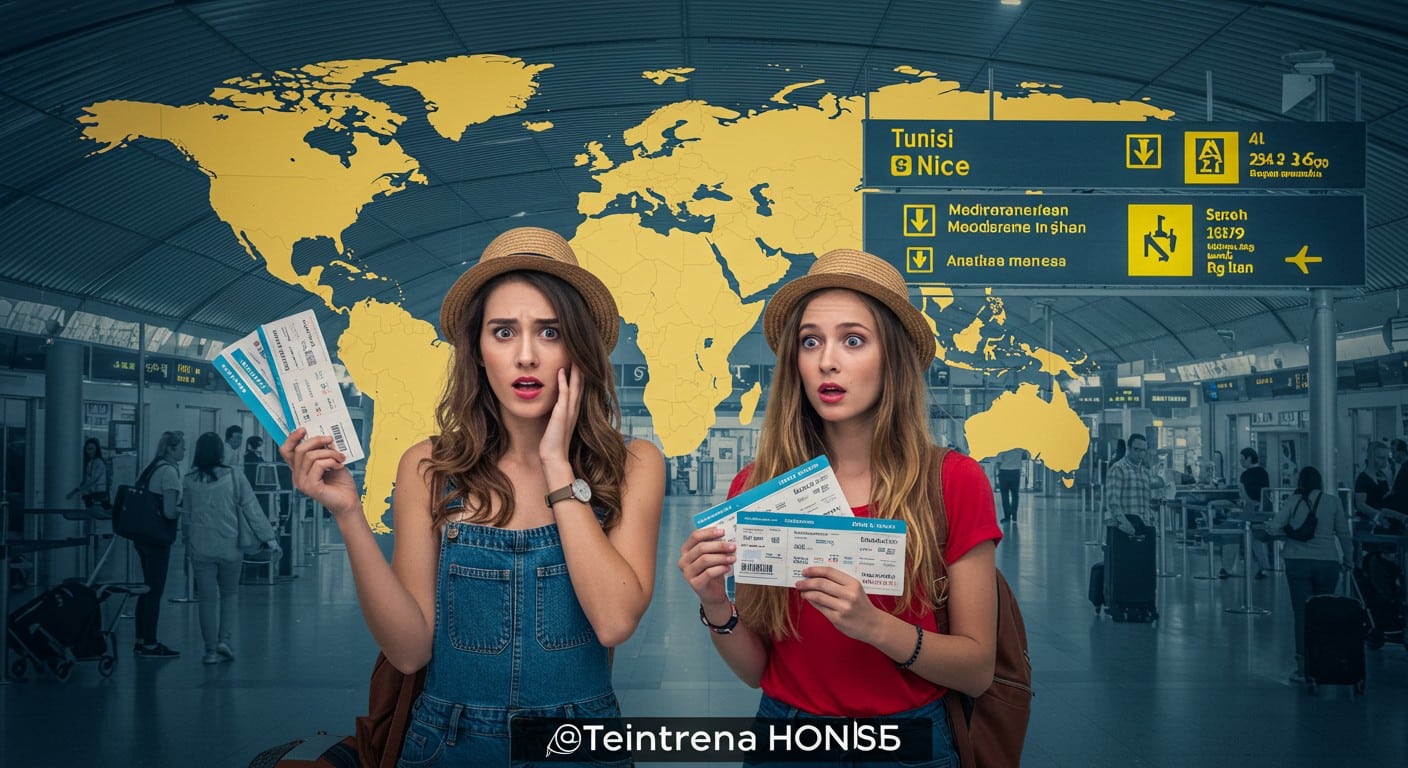 Deux Américaines atterrissent à Tunis au lieu de Nice à cause d’un quiproquo. Découvrez leur mésaventure hilarante et les leçons à tirer !