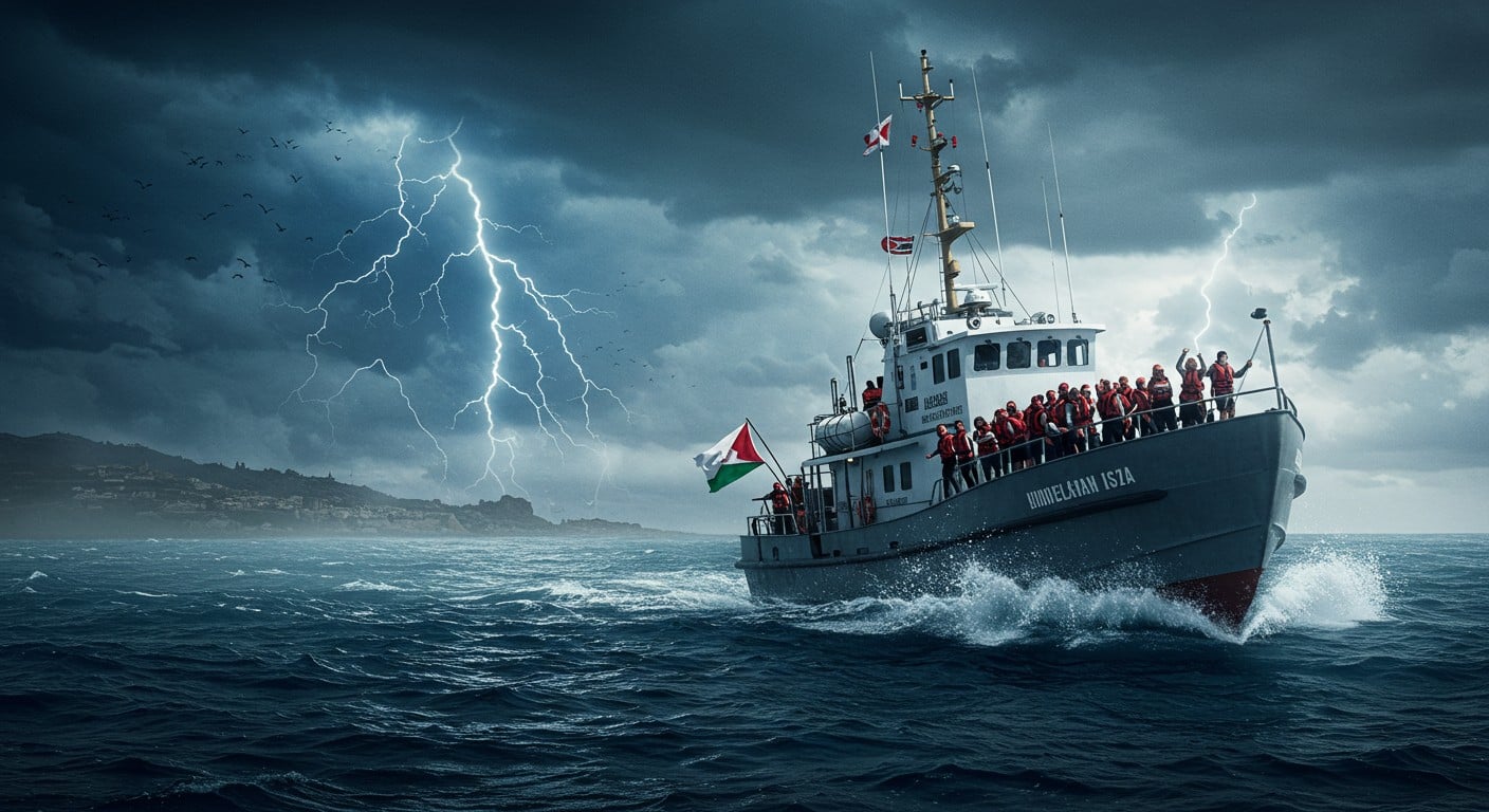 Une flottille humanitaire pour Gaza, avec Greta Thunberg, fait demi-tour à cause de vents violents. Découvrez les enjeux et défis de cette mission.