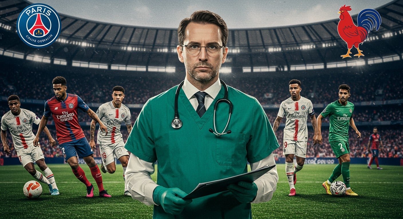 Qui est Frank Le Gall, médecin des Bleus visé par le PSG après les blessures de Dembélé et Doué ? Plongez dans la polémique et son parcours unique.