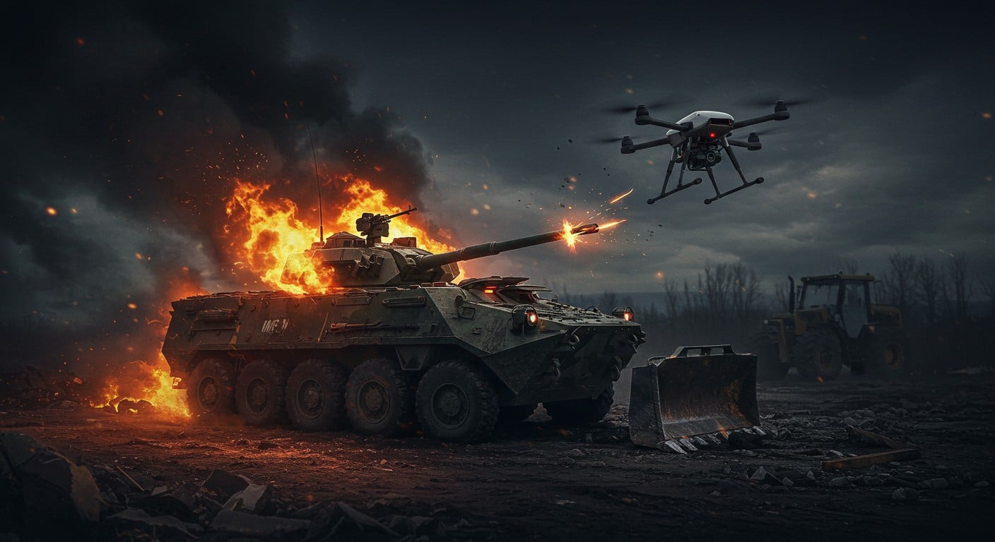Un blindé russe IMP-3M, surnommé "Terminator", détruit par l'Ukraine. Découvrez ses capacités et l'impact des drones dans cette guerre.