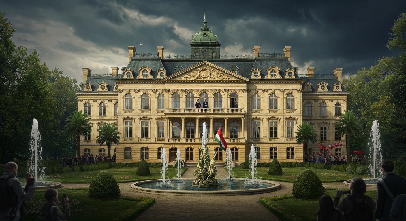 Découvrez Hatvanpuszta, ce manoir somptueux surnommé "mini-Versailles" qui symbolise les excès du pouvoir en Hongrie. À l'approche des élections d'avril, Viktor Orbán pourrait en payer leAnalysant la demande- L'article demandé porte sur Hatvanpuszta, une propriété liée à Viktor Orbán. prix. Enquête exclusive.