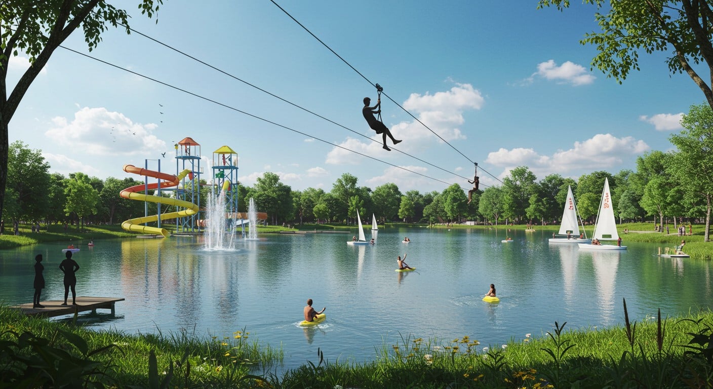 Découvrez les nouveaux projets de l'île de loisirs de Saint-Quentin-en-Yvelines : parc aquatique, tyrolienne, mais toujours pas de baignade. Pourquoi ?
