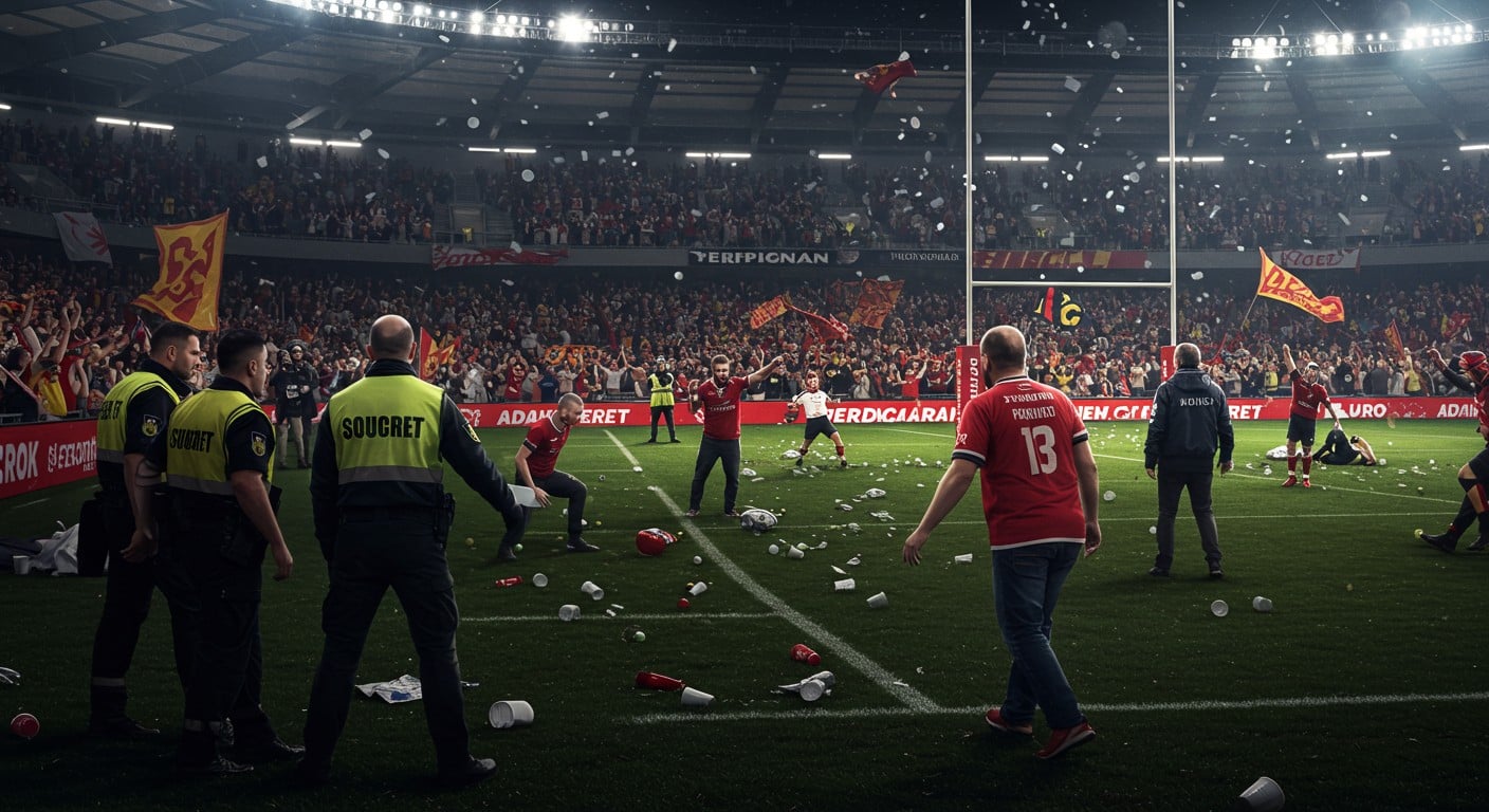 Incidents à Perpignan lors du match de Top 14 contre le Racing 92 : jets de gobelets, supporter sur la pel朴se. Quelles sanctions attendent l'USAP ?