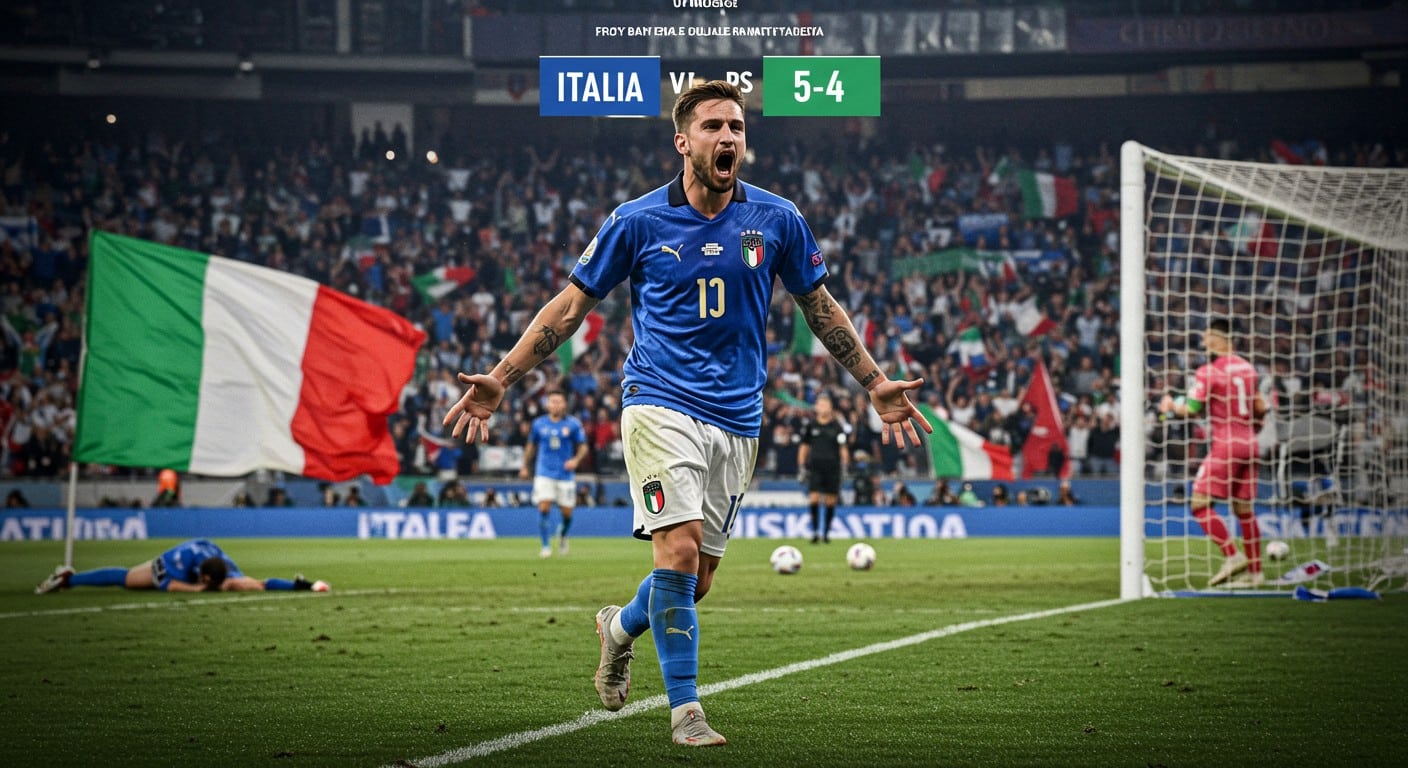 Découvrez comment l'Italie a arraché une victoire folle 5-4 contre Israël pour relancer ses espoirs en qualifications Mondial 2026. Un match à suspense qui redonne vie aux Azzurri !