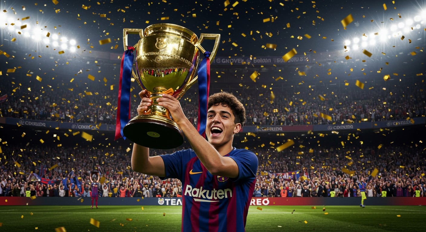 Lamine Yamal remporte le trophée Kopa 2025 ! Découvrez son parcours fulgurant, ses stats impressionnantes et son impact au FC Barcelone. Une star à suivre !