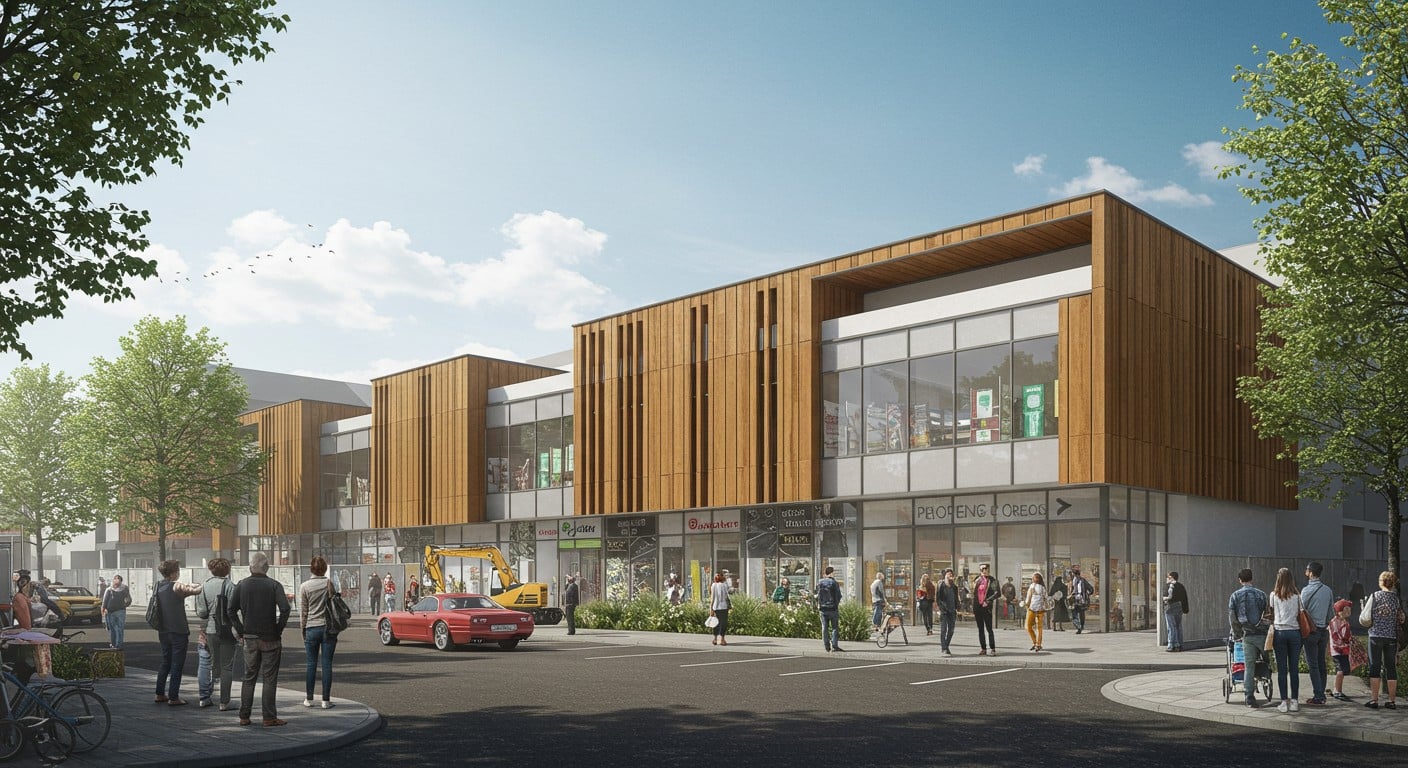 Découvrez les plans du futur centre commercial de la Croix-Blanche au Mée-sur-Seine, reconstruit après l’incendie de 2023. Un projet ambitieux !
