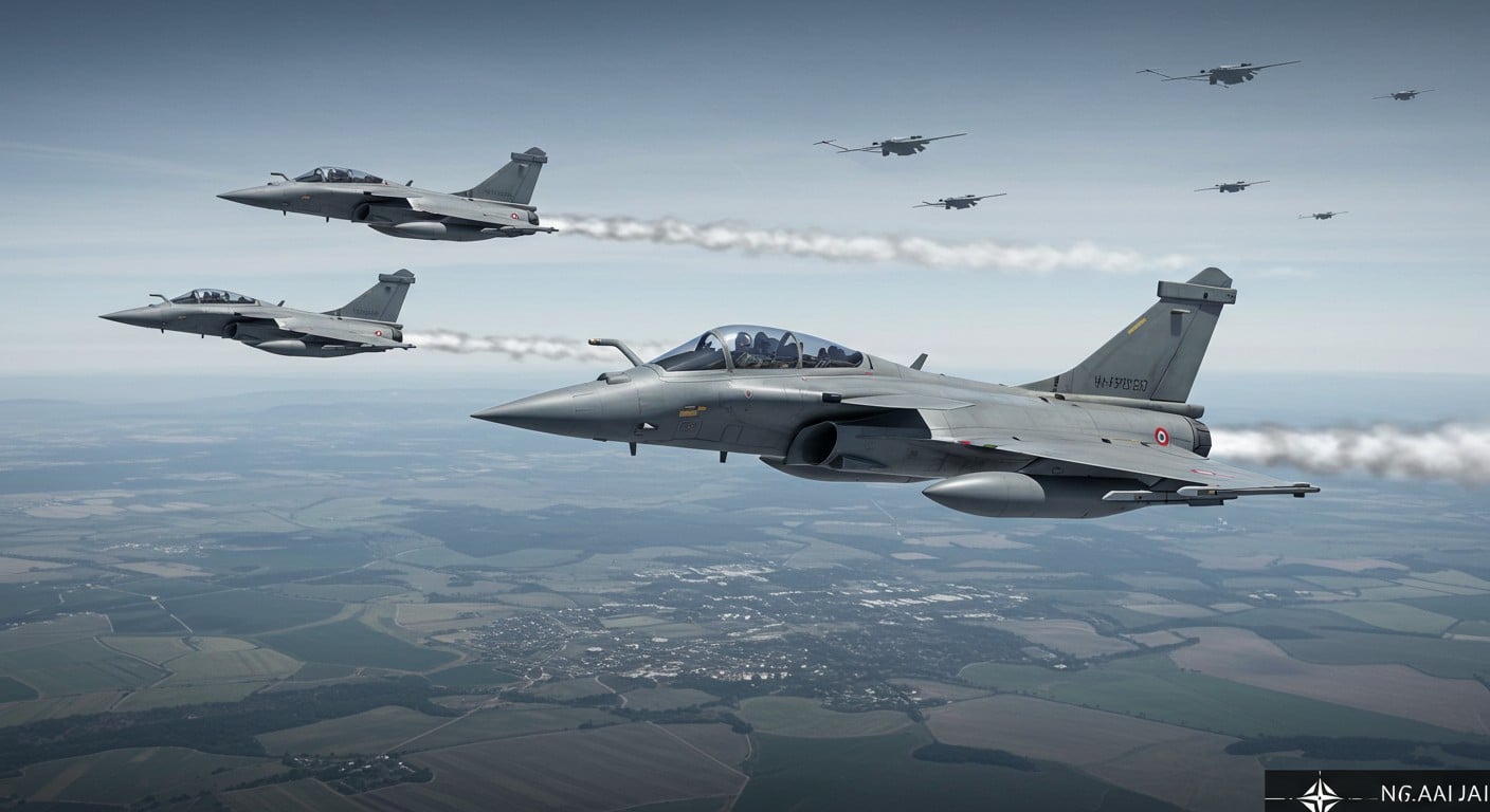Macron déploie trois Rafale pour protéger l’espace aérien polonais face aux drones russes. Découvrez les enjeux pour l’OTAN et l’Europe.