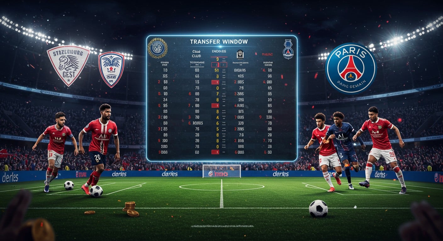 Le mercato 2025 de Ligue 1 dévoile Strasbourg en tête des dépenses, devant le PSG. Découvrez les transferts marquants et les stratégies des clubs français.