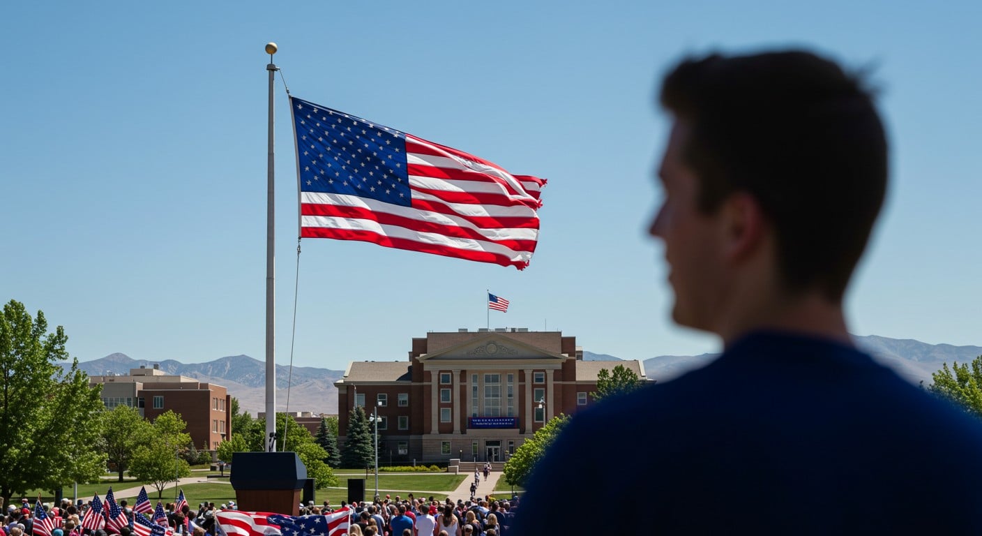 Charlie Kirk, influenceur pro-Trump de 31 ans, abattu lors d'un meeting. Donald Trump ordonne les drapeaux en berne en son honneur. Découvrez l'hommage et le contexte de cette tragédie aux États-Unis.