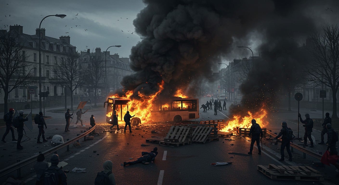Le 10 septembre 2025, Rennes s’embrase avec le mouvement « Bloquons tout » : bus incendié, affrontements et blocages massifs. Découvrez ce qui s’est passé !