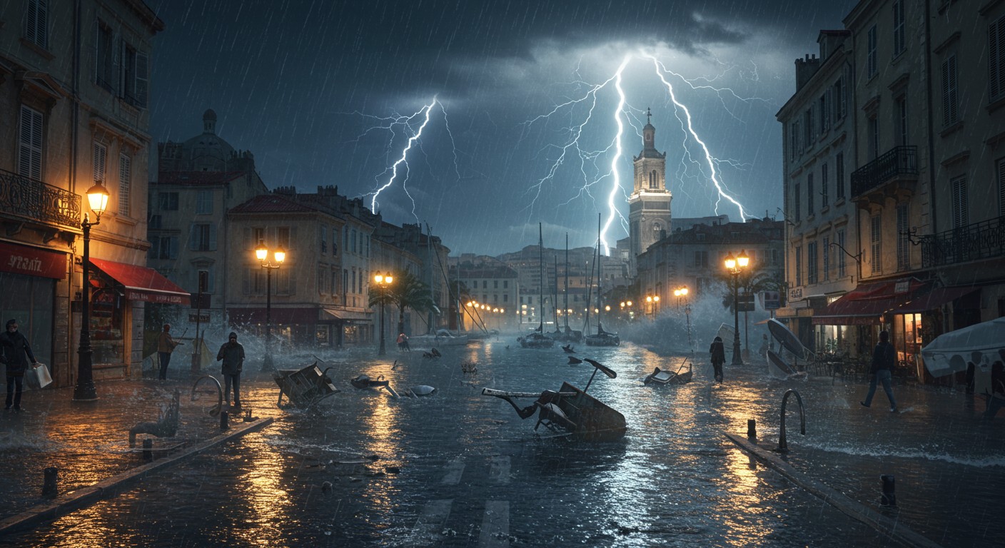 Orages dévastateurs dans le Sud-Est : inondations, matchs reportés, chaos dans les transports. Découvrez l’impact de ces intempéries spectaculaires !