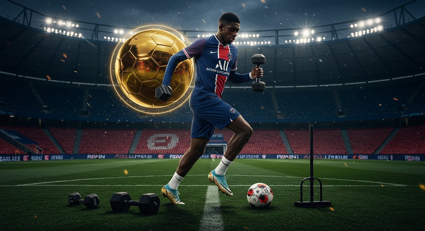 Découvrez comment Ousmane Dembélé est devenu un athlète total, grâce à une préparation physique unique et une mentalité d’acier. Plongez dans son parcours vers le Ballon d’Or 2025.