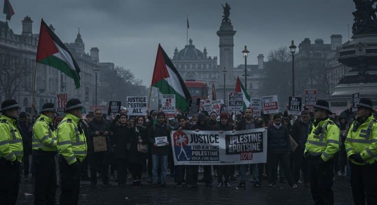 Plus de 400 Arrestations à Londres Lors d’un Rassemblement Pro-Palestinien