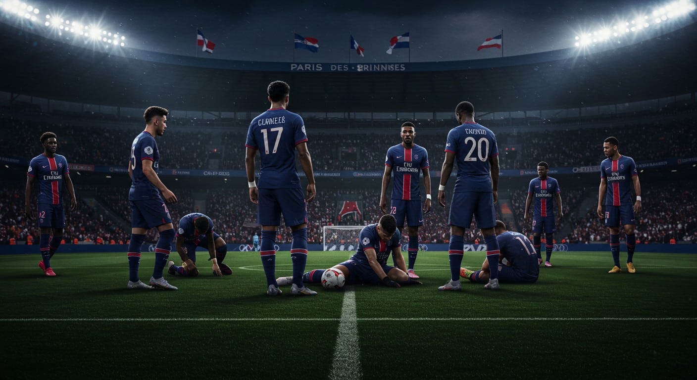 Le PSG bat Auxerre 2-0, mais les blessures de Kvaratskhelia et Vitinha inquiètent avant Barcelone. Découvrez l’analyse du match et ses enjeux !