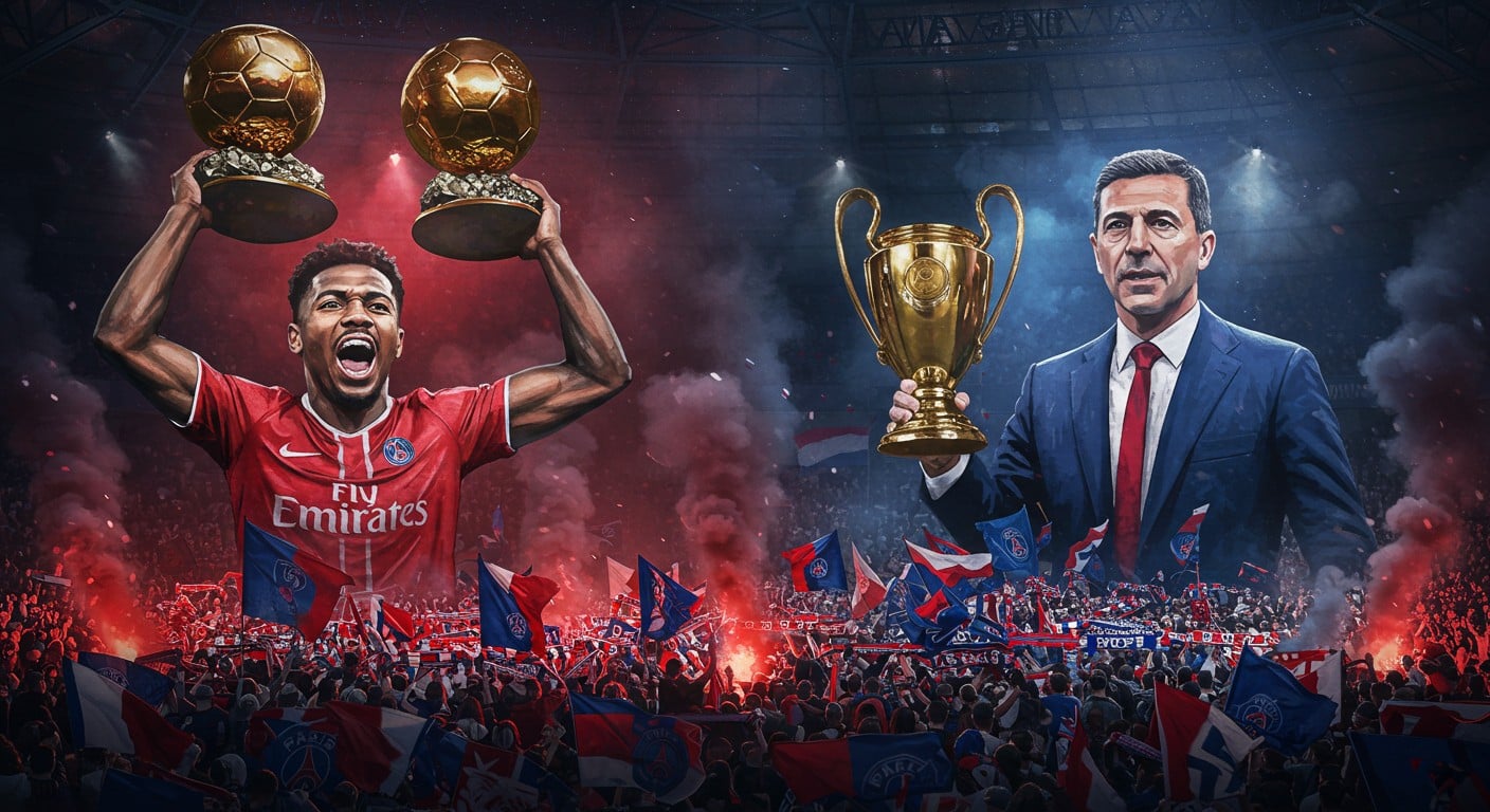 Fête au Parc des Princes ! Les supporters du PSG célèbrent Dembélé et Luis Enrique avec des tifos grandioses. Découvrez l’ambiance unique et les enjeux du match.