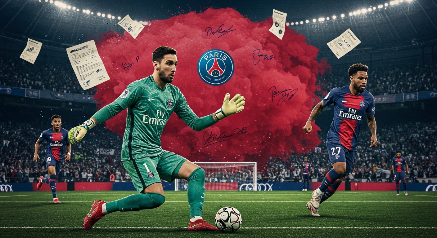 Le PSG brille au mercato : Donnarumma à City, Kolo Muani à Tottenham. Découvrez comment Paris a maîtrisé ses départs et renforcé son effectif !
