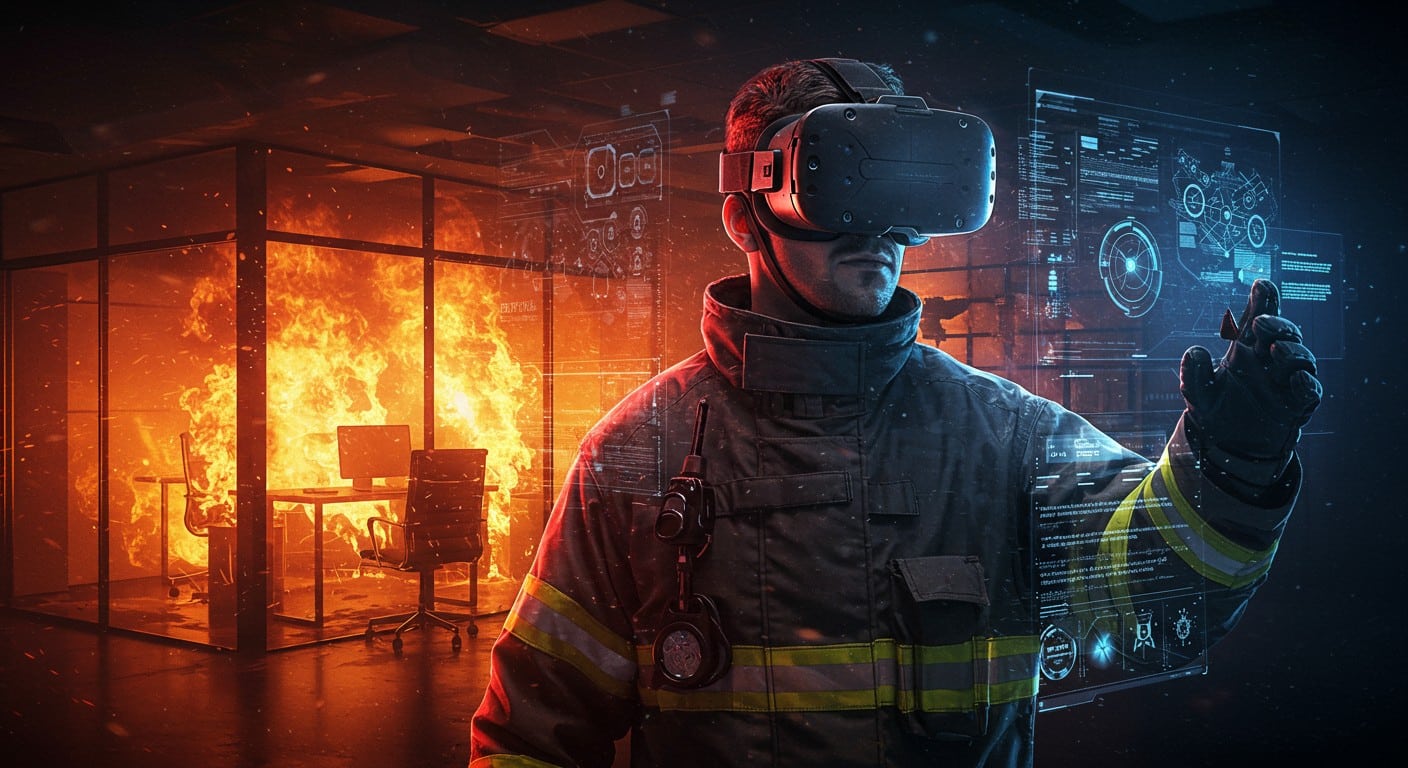 Découvrez comment un casque de réalité virtuelle transforme la formation incendie pour pompiers et entreprises, une innovation immersive et sécurisée.