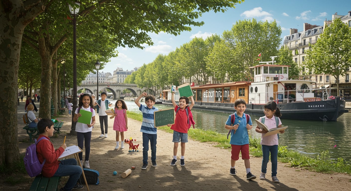À Paris, la rentrée scolaire innove avec des classes en plein air et des cours sur une péniche. Découvrez comment la capitale redéfinit l’apprentissage !