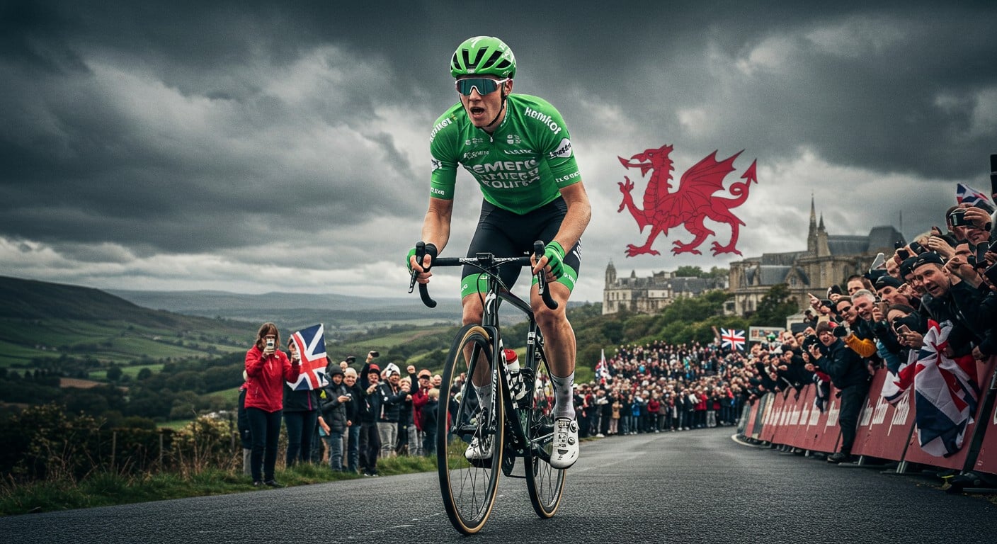 Romain Grégoire remporte le Tour de Grande-Bretagne 2025, devançant Evenepoel et Alaphilippe. Geraint Thomas émeut Cardiff lors de sa dernière course.
