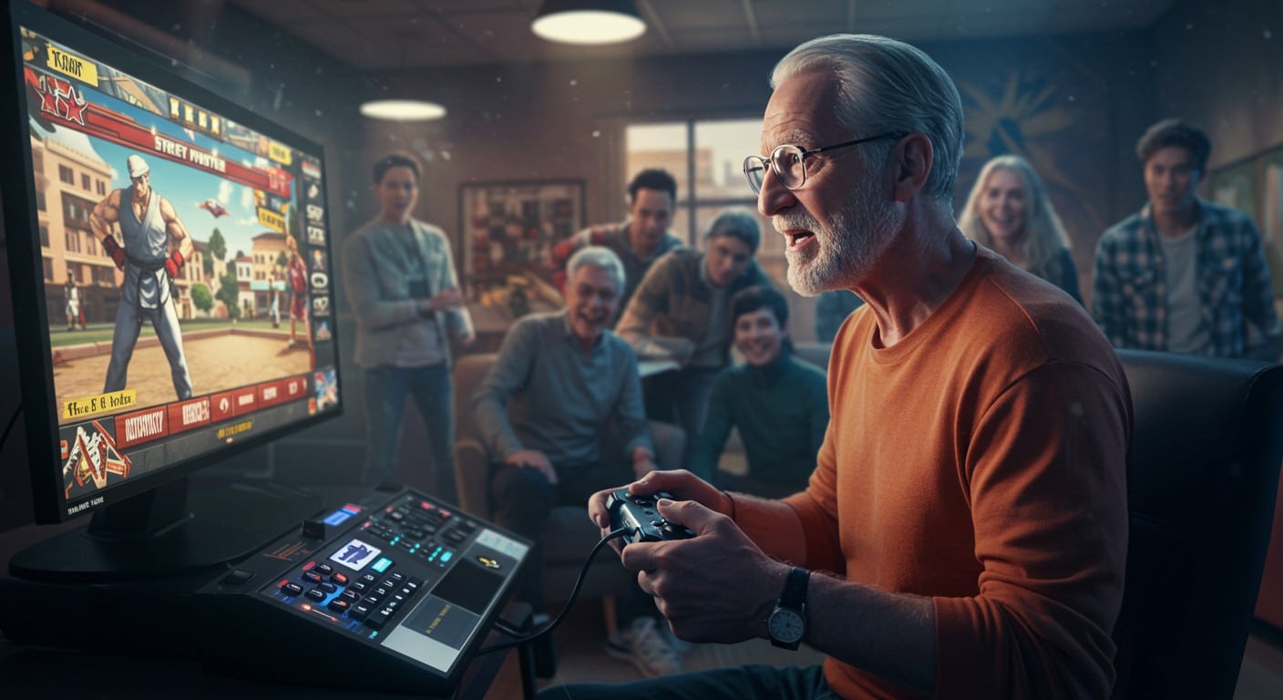 Des seniors s’affrontent sur Street Fighter lors de tournois e-sport. Découvrez comment ils repoussent les limites de l’âge avec passion !