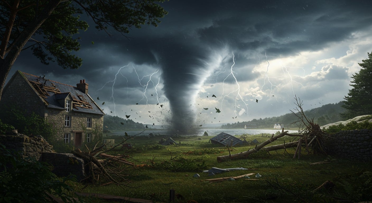 Une possible tornade a frappé le Morbihan, causant des dégâts majeurs près de Lorient et Ploërmel. Enquête en cours pour confirmer ce phénomène violent.