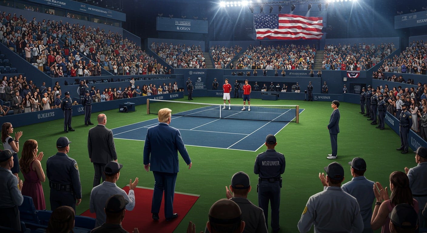 Découvrez comment Donald Trump a fait attendre la finale de l'US Open avec des mesures de sécurité draconiennes, provoquant sifflets et applaudissements. Une entrée remarquée à New York qui divise les foules.