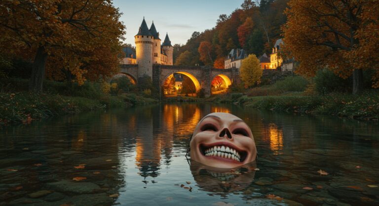 Un Crâne dans la Rivière : Halloween Avant l’Heure en Dordogne