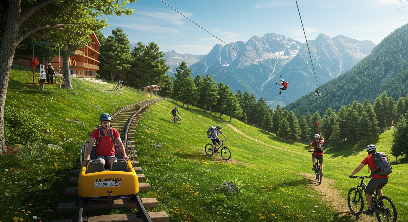 Découvrez comment les stations catalanes brillent en été avec tyroliennes, luges sur rail et VTT. Un succès inattendu qui redéfinit le tourisme montagnard !